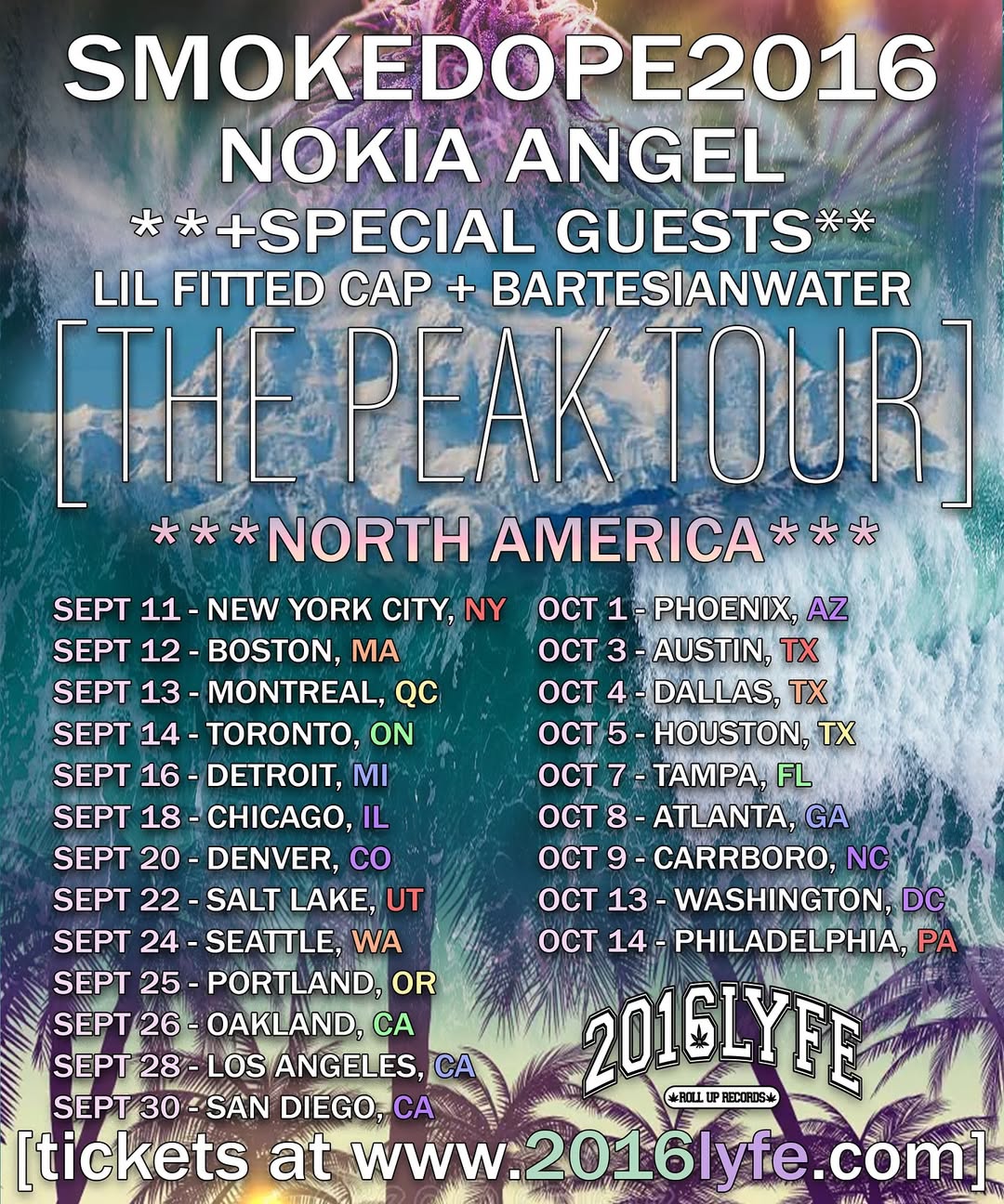 smokedope2016 Peak Tour Tour Poster 2026